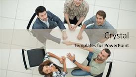  Presentation with risk management top view - PPT layouts having top view hr manager welcomes background and a soft green colored foreground