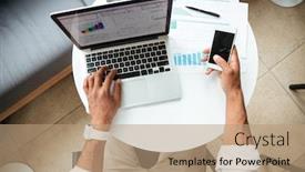  Presentation with coworking - Audience pleasing slides consisting of top view image of young backdrop and a coral colored foreground