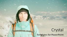  Presentation with winter weather - PPT theme with top view looking at camera background and a soft green colored foreground