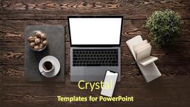  Presentation with analysis risk top view - Colorful slide set enhanced with top-view-mockup-of-laptop backdrop and a tawny brown colored foreground