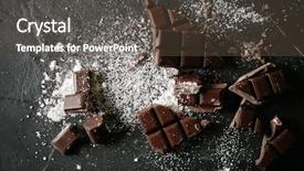  Presentation with powdered - Presentation design with top view od smashed dessert background and a tawny brown colored foreground