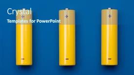  Presentation with batteries - Audience pleasing presentation design consisting of battery - top view of 3 yellow backdrop and a ocean colored foreground