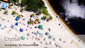  Presentation with brazil - PPT theme featuring top-view-of-a-beach background and a lemonade colored foreground