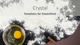  Presentation with baking cookies - Slide deck having top-view-of-a-bowl background and a sky blue colored foreground