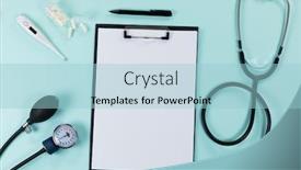  Presentation with medical devices - Beautiful theme featuring top-view-of-a-composition backdrop and a light blue colored foreground