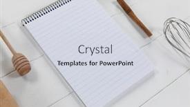  Presentation with notebook page - Audience pleasing PPT layouts consisting of top-view-of-a-composition backdrop and a sky blue colored foreground