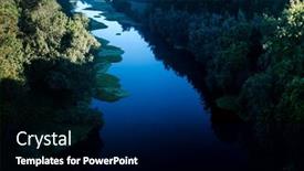  Presentation with river forest - Presentation theme consisting of top-view-of-a-forest background and a  colored foreground
