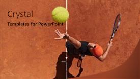  Presentation with tennis - Presentation theme having top-view-of-a-professional background and a red colored foreground