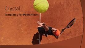  Presentation with tennis - Presentation theme with top-view-of-a-professional and a red colored foreground