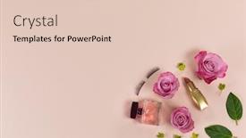  Presentation with pink perfume - Audience pleasing PPT theme consisting of top-view-of-a-range backdrop and a lemonade colored foreground