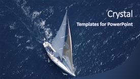  Presentation with sailboat - Theme featuring top view of a sailboat background and a ocean colored foreground