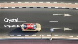  Presentation with taxi - Beautiful PPT theme featuring top view of a taxi backdrop and a dark gray colored foreground