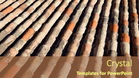  Presentation with roof - PPT theme enhanced with top-view-of-a-tiled background and a tawny brown colored foreground