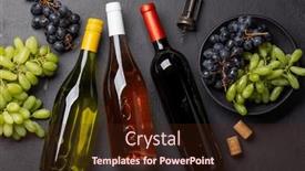  Presentation with corkscrew - Slide set having top-view-of-a-wine background and a wine colored foreground