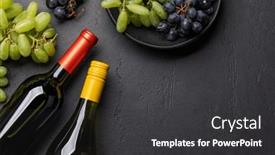  Presentation with corkscrew - Presentation theme having top-view-of-a-wine background and a dark gray colored foreground