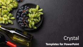  Presentation with corkscrew - PPT theme enhanced with top-view-of-a-wine background and a dark gray colored foreground