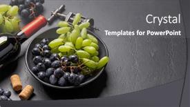  Presentation with corkscrew - Presentation design having top-view-of-a-wine background and a gray colored foreground