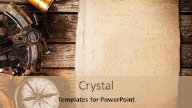  Presentation with space travel - Presentation design with top-view-of-accessories background and a coral colored foreground