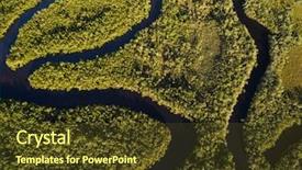 Presentation with rainforest - Cool new presentation theme with top view of amazon rainforest backdrop and a tawny brown colored foreground
