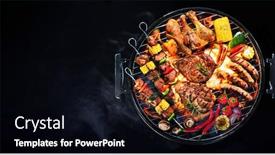  Presentation with grill - Theme with top-view-of-assorted-delicious background and a black colored foreground