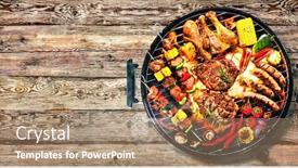  Presentation with grill - Beautiful theme featuring top-view-of-assorted-delicious backdrop and a coral colored foreground