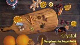  Presentation with mulled wine - Amazing PPT theme having top-view-of-assorted-pastry backdrop and a tawny brown colored foreground