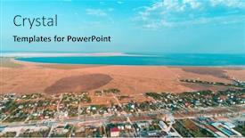  Presentation with sea water - Slide set having top-view-of-beautiful-beach background and a arctic colored foreground