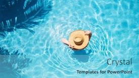  Presentation with brainstorming top view - Presentation theme enhanced with top-view-of-beautiful-woman background and a arctic colored foreground