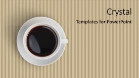  Presentation with top view of candles - Audience pleasing presentation theme consisting of top view of black coffee backdrop and a coral colored foreground