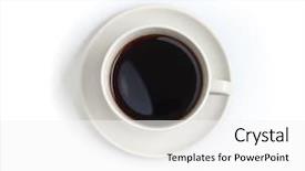  Presentation with coffe - Presentation enhanced with top view of black coffee background and a  colored foreground