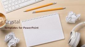  Presentation with notepad - PPT layouts having top-view-of-blank-notepad background and a  colored foreground