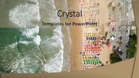  Presentation with beach - Presentation theme featuring top view of boa viagem background and a coral colored foreground