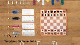  Presentation with board game - Amazing slide set having top view of board game backdrop and a coral colored foreground