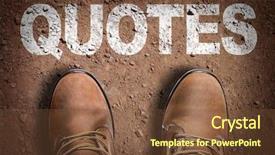  Presentation with trail - Beautiful PPT layouts featuring top view of boot on the trail with the text quotes backdrop and a tawny brown colored foreground