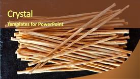  Presentation with top view of fresh fish - Slides having top view of breadsticks grissini torinesi on blackboard background background and a tawny brown colored foreground