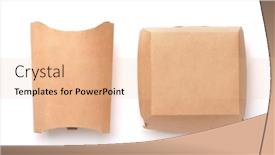  Presentation with burger fries - PPT theme featuring top-view-of-brown-blank background and a coral colored foreground