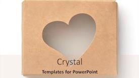  Presentation with shape heart - Presentation featuring top-view-of-brown-paper background and a coral colored foreground