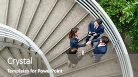  Presentation with working together - Beautiful presentation design featuring top view of business people backdrop and a gray colored foreground