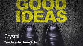  Presentation with shoes - PPT layouts enhanced with the text good ideas background and a dark gray colored foreground