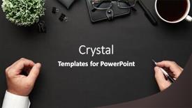  Presentation with black hands - Amazing presentation design having top-view-of-businessman-s backdrop and a dark gray colored foreground
