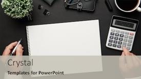  Presentation with black hands - Cool new slide deck with top-view-of-businessman-s backdrop and a light gray colored foreground