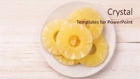  Presentation with pineapple - Beautiful PPT layouts featuring top view of canned pineapple backdrop and a lemonade colored foreground