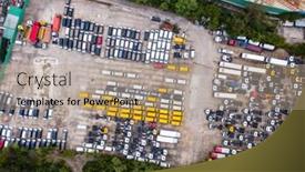  Presentation with car park - Theme with top view of car park background and a coral colored foreground
