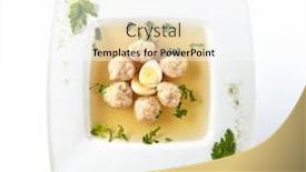  Presentation with soup - Amazing slide set having chicken soup with meatballs backdrop and a white colored foreground