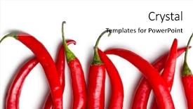  Presentation with analysis risk top view - Beautiful slide deck featuring top view of chili peppers backdrop and a  colored foreground