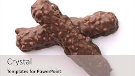  Presentation with white chocolate - PPT theme enhanced with top-view-of-chocolate-nut background and a light gray colored foreground