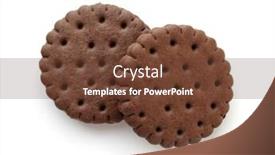  Presentation with chocolate biscuits - Beautiful slide deck featuring top view of chocolate sandwich biscuits isolated on white backdrop and a tawny brown colored foreground