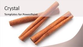  Presentation with cinnamon - PPT layouts enhanced with top view of cinnamon sticks background and a lemonade colored foreground
