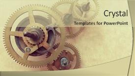  Presentation with gears - Presentation theme enhanced with top view of clockwork gears background and a soft green colored foreground