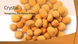  Presentation with peanuts - Presentation theme consisting of top view of coated peanuts background and a yellow colored foreground